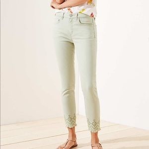 Loft Skinny Crop Jeans, Matcha Latte, Size 26